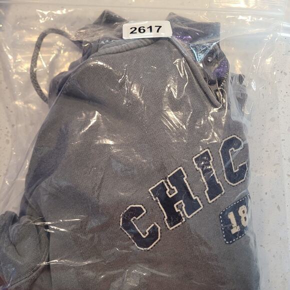 Chicago Hoodie Sweatshirt Adult Small Gray 1/4 Zip Pocket Drawstring Pocket - Picture 9 of 9